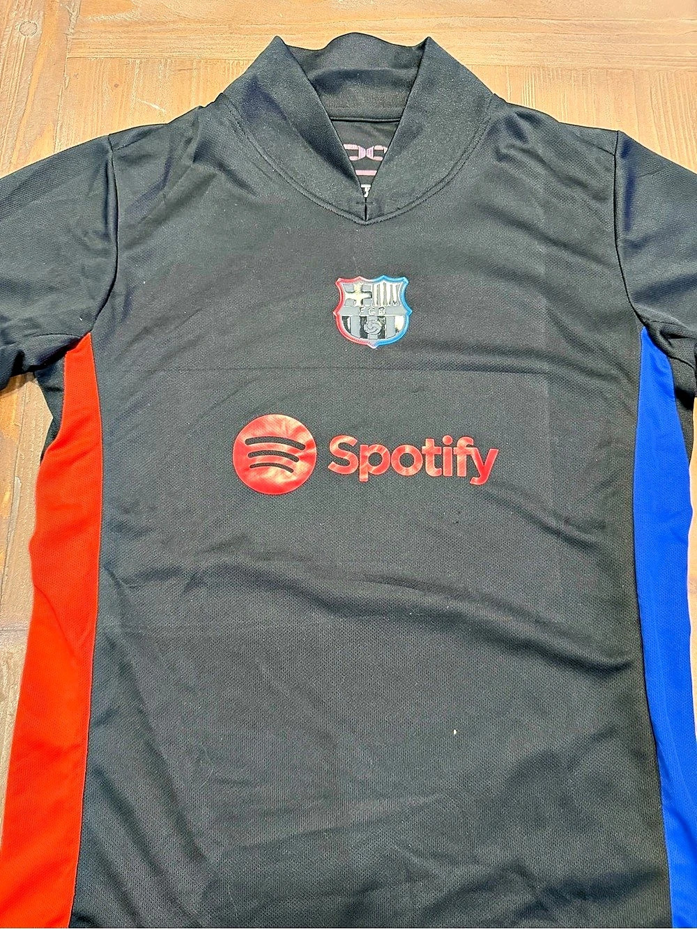 FC Barcelona Spotify Jersey Black & Blue Size 28 Like New